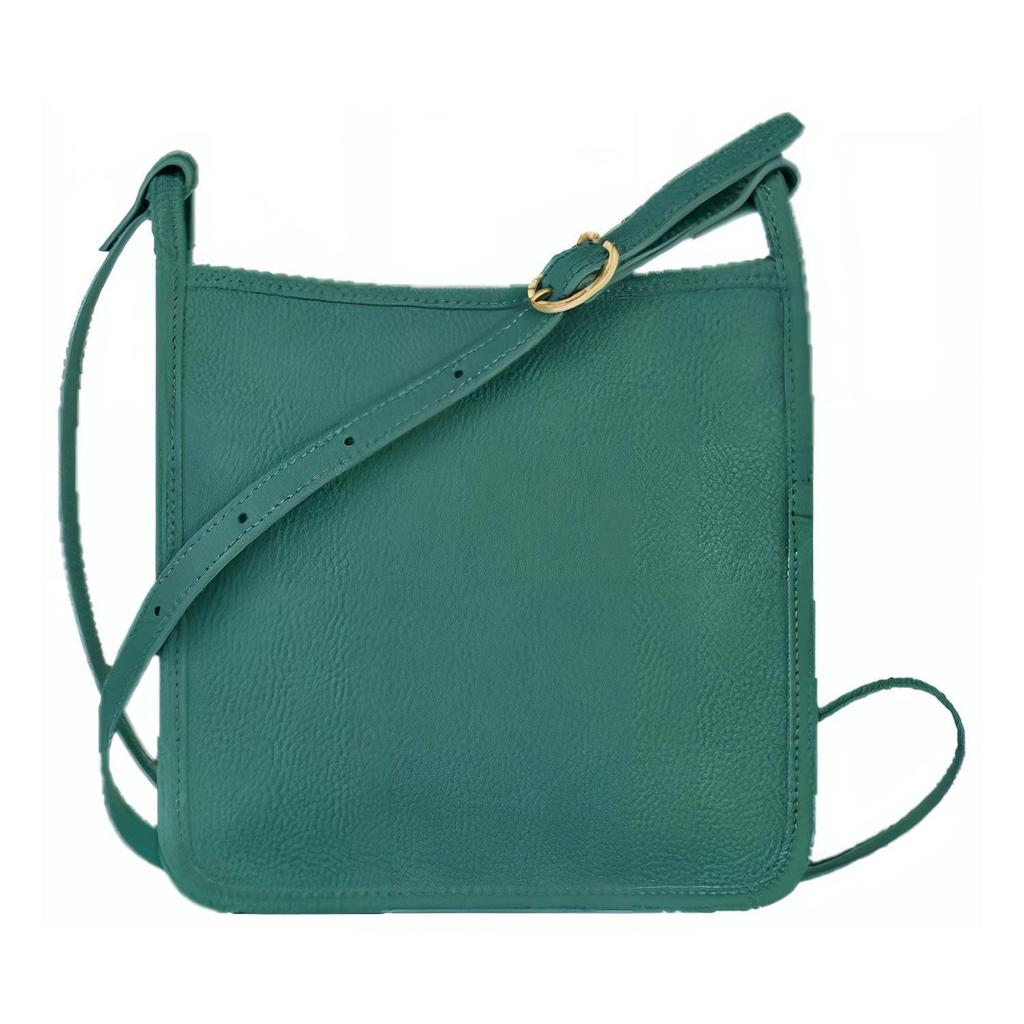 Longchamp Le Foulonné Serie Elegante Subtil Strukturierte Leder Schultertasche Crossbody Kleine Damen Taschen Hellblau 10138021139