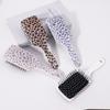 1pcs Leopard Print Pattern Anti-static Hair Brush, Gentle Scalp Massage Comb, ABS Plastic handle,Special for Real Hair Wigs