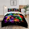 3PC Oil Colored Game Console Duvet Cover, 1 Duvet Cover+2 Pillowcases, Digital Printing Technology, Comfortable And Soft Fabric