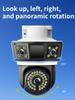 NIBIOK 390EYES Three Lens Camera HD 12MP 4K WIFI IP CCTV Mobile Tracking IP66 Waterproof PTZ Camera Night Vision Two Way Intercom