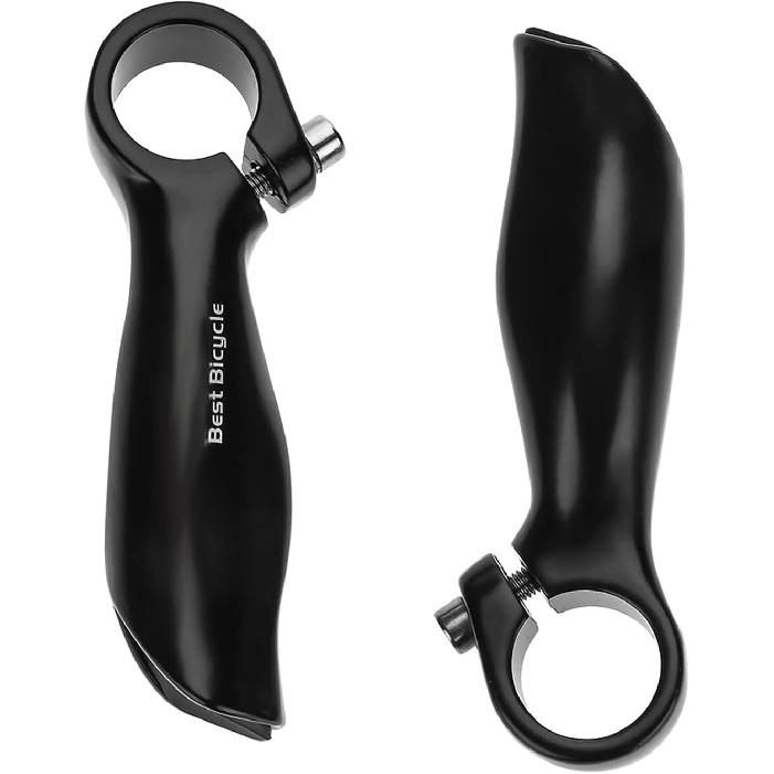 Bikes Bar Ends, 1 Pair 11cm/4.3inch High Strength Aluminum Alloy Ergonomic Bikes Handlebar Ends Security Grips with Stoppers Cycling Accessories for