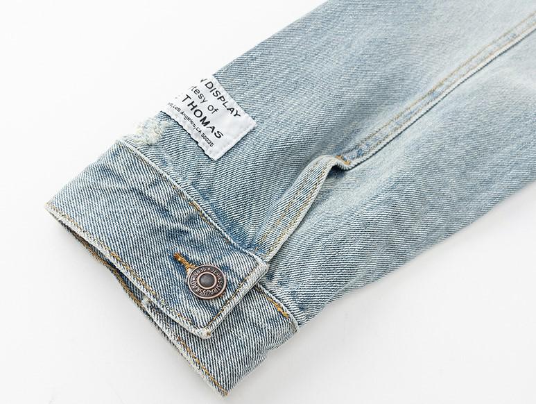 Trendy džínová bunda Gallery Dept v prané modré barvě s vyšívaným logem