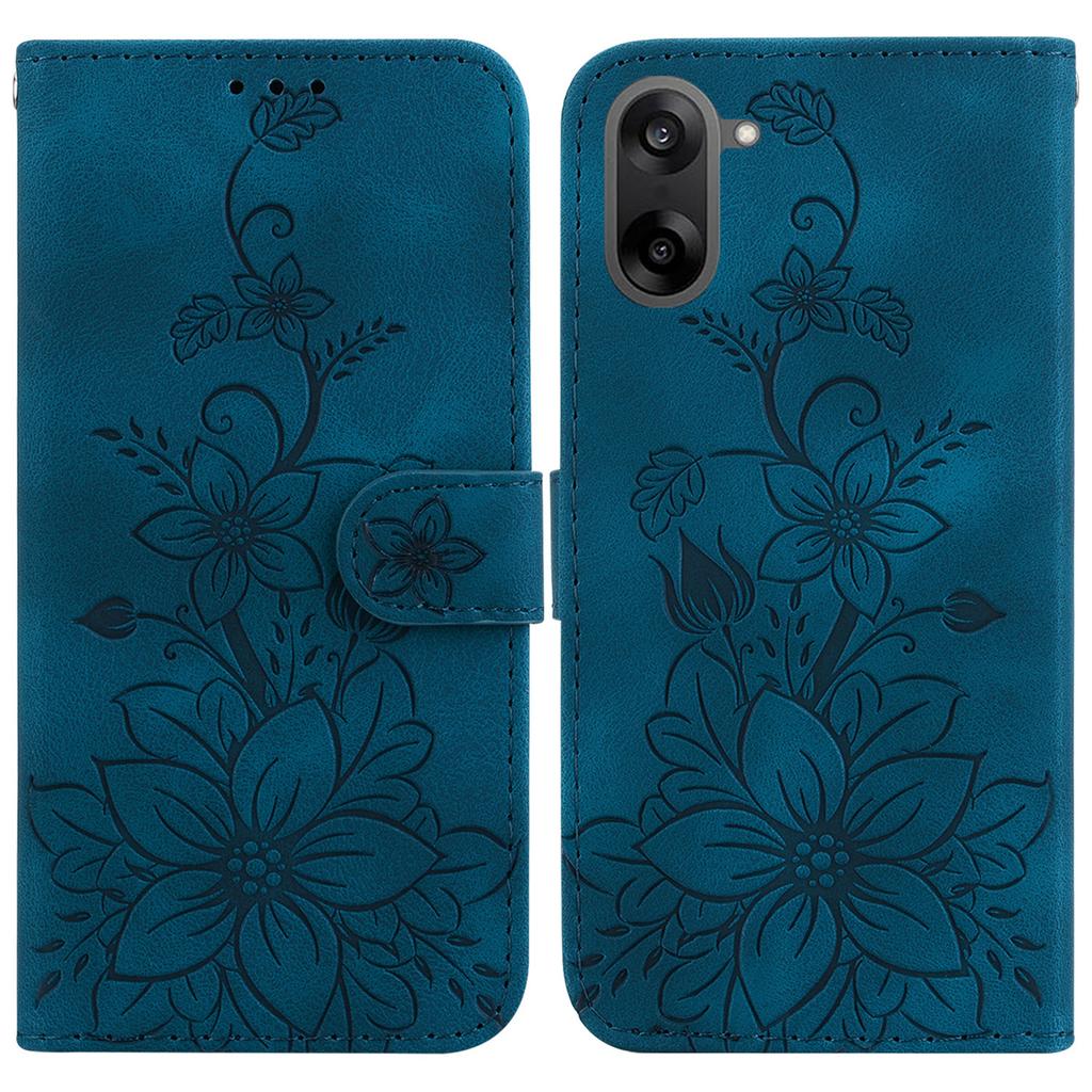 Custodia a libro per OnePlus Nord CE5 5G con stampa di fiori di giglio, cover per telefono in pelle con cinturino da polso