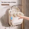 Wall-Mounted Chopstick & Spoon Holder: Punch-Free, Dustproof, Draining Storage Cage for Kitchen.