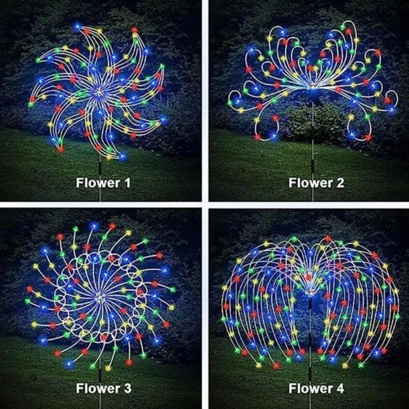 2PCS Led Solar Firework Lights Outdoor DIY String Lights Festival Landscape Garden Decoration Waterproof Lawn Light 1 / 2 PCS