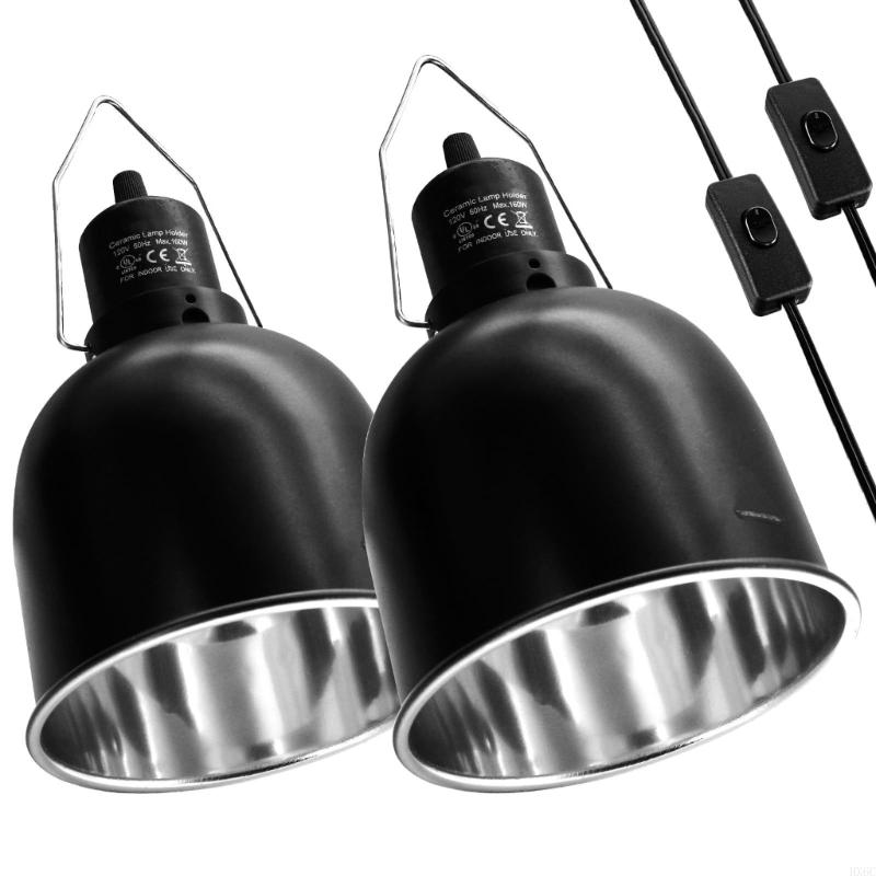 Reptiles Light Fixture Heat Lamp Guard with Switches for Reptiles Glass Terrariums HX6C