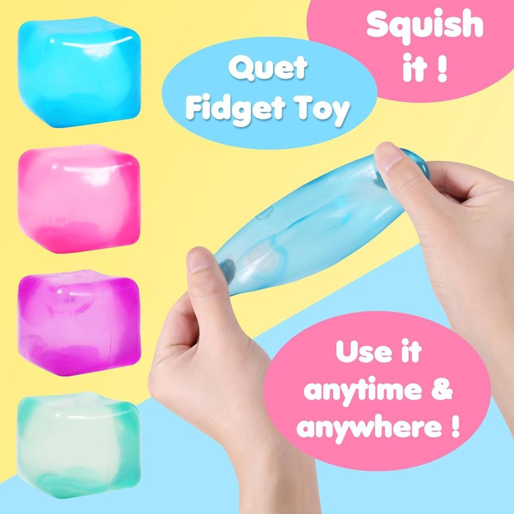 Ice Cube Shaped Fidget Toy Square Stress Relief Ball Squishy Squeeze Toys for Anxiety ADHD Stress Relief Sensory Toys for Adults