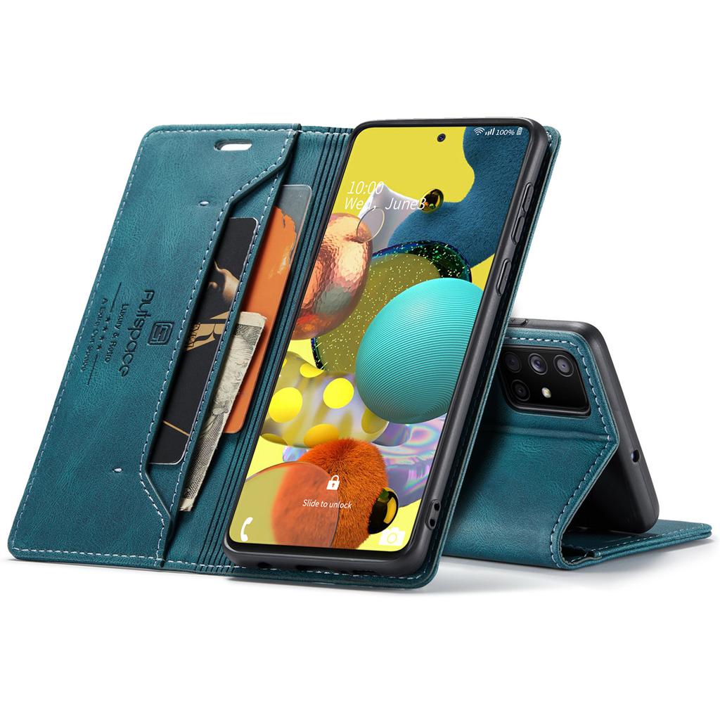 Premium Vintage Leather Wallet Case for Samsung Galaxy A71 4G -RFID Blocking Flip Cover with Card Holder, Shockproof Protective Phone Cover (4 Colors)