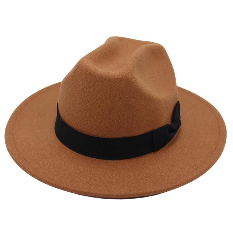 Top Hat Foreign Style Jazz Hat Men'S And Women'S Felt Hat Woolen Hat Temperament Sun Hat Ins Wind