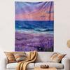 Lavender Field At Sunset by the Ocean Patterned Tapestry Home Decor, Suitable for Bedroom and Living Room, Gift