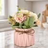 Silk Flower Fabric Flower Ceramic Pot Tabletop Ornament 5.71in Potted Flower Hydrangea Styled Potted Desktop Decor