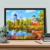 5D DIY Diamond Painting Boat River Pictures Of Rhinestones Full Square/Round Diamond Embroidery House Mosaic Craft Kit
