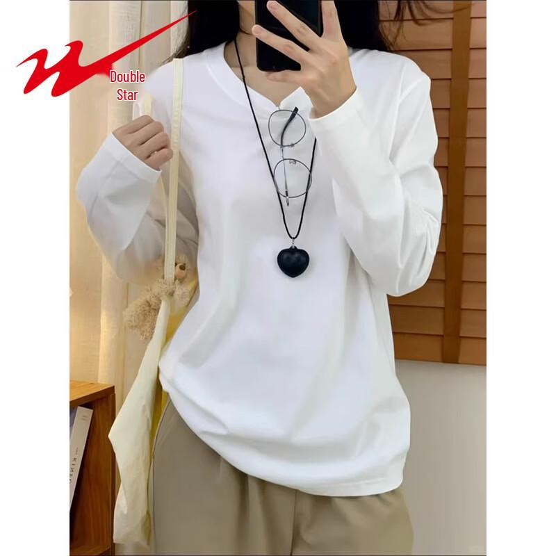 Shuangxing Women's Solid Long Sleeve Cotton T-Shirt