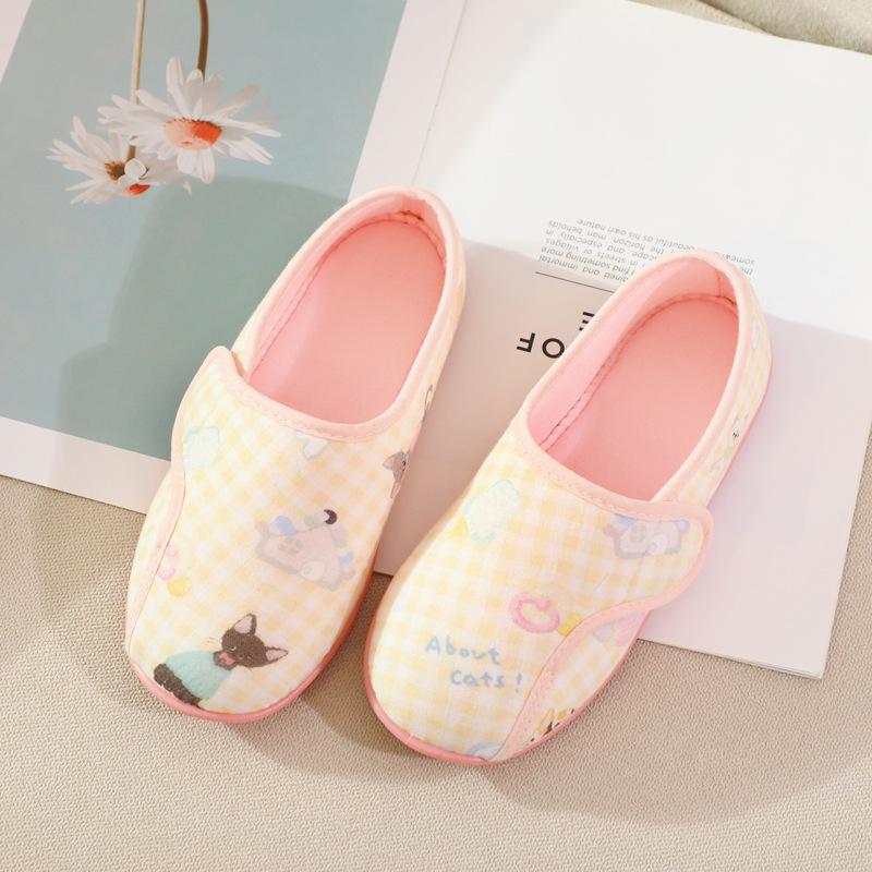 Women's Autumn Cartoon Cotton Anti-Slip Postpartum Slippers - Breathable, Thick-Soled, Parent-Child Home Shoes