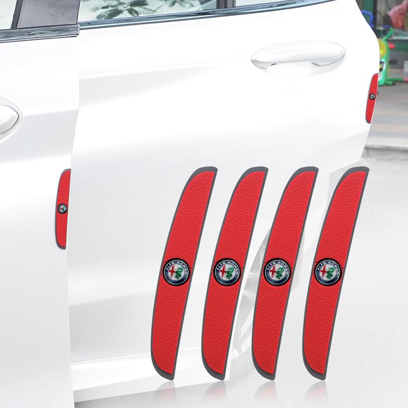 2026 Gorąca Naklejka 4 szt. Pasek Antykolizyjny do Samochodu Silikonowa Podkładka Ochronna Dla Alfa Romeo Giulietta Mito 159 Giulia Stelvio 156 147
