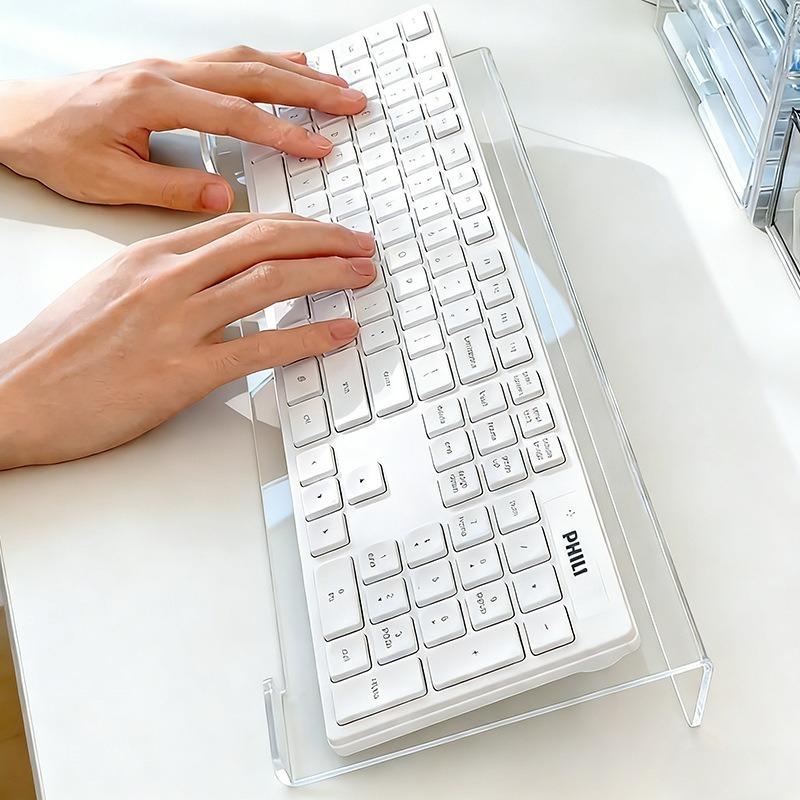 Acrylic Keyboard Stand, Compact Desktop Lifter for Keyboard & Mini PC, Durable Clear Keyboard Riser, Mixed Color Options for Hom