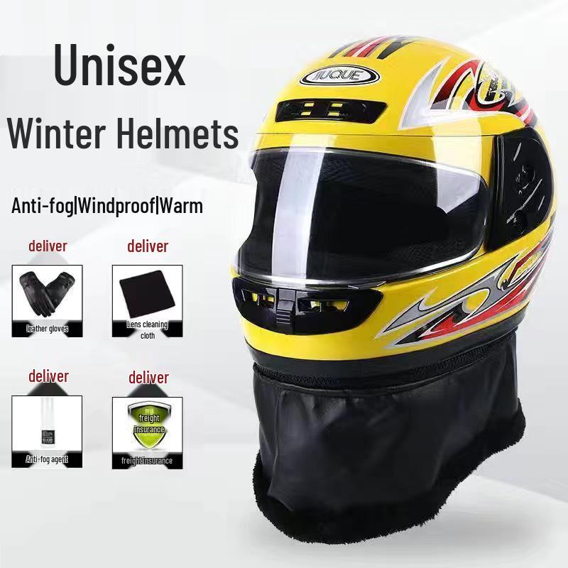 All-Season Warm Full Face Helmet - Anti-fog, Cold Protection for Men & Women Electric Scooter & Cycling