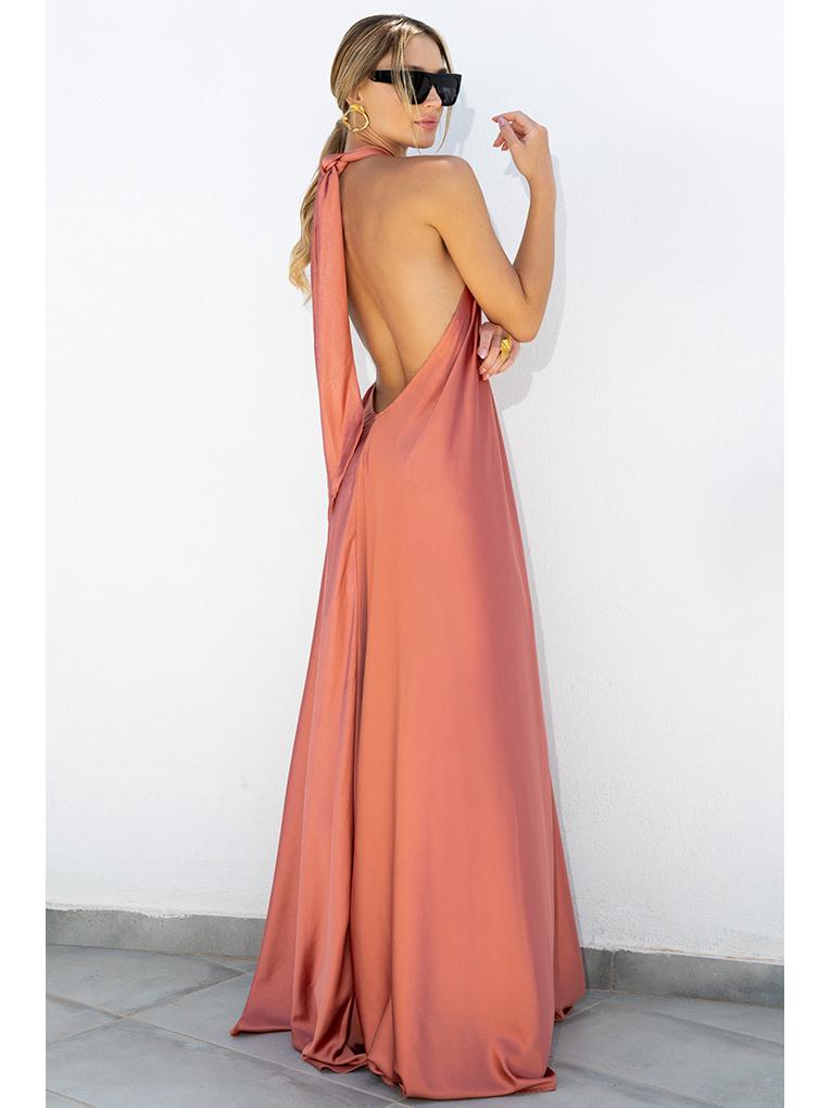 2023 Letní Dámské Sexy Saténové Večerní Šaty na Špagetová Ramínka