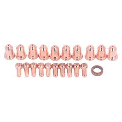 21Pcs Electrode Nozzle Set Brass 1.3mm Dia Nozzles Plasma Cutting Torch Consumables for PT80 40?50A