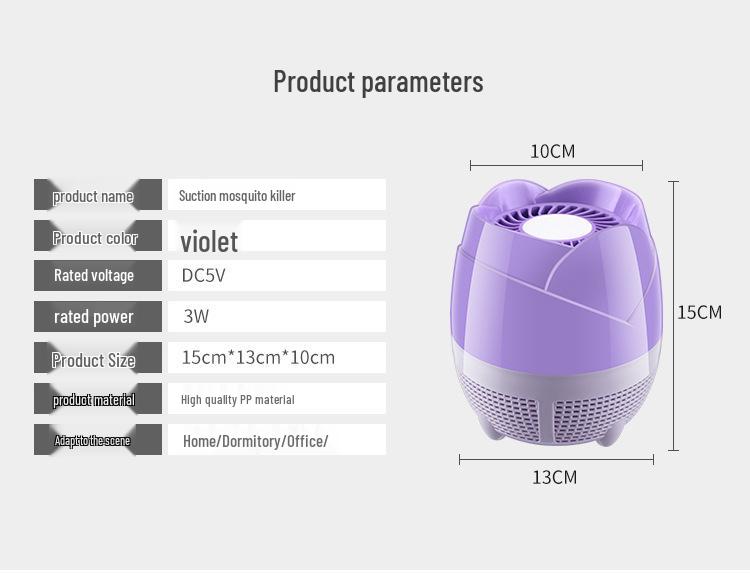 USB LED Photocatalytic Mosquito Trap: Quiet, Safe for Pregnant Women, Babies & Pets