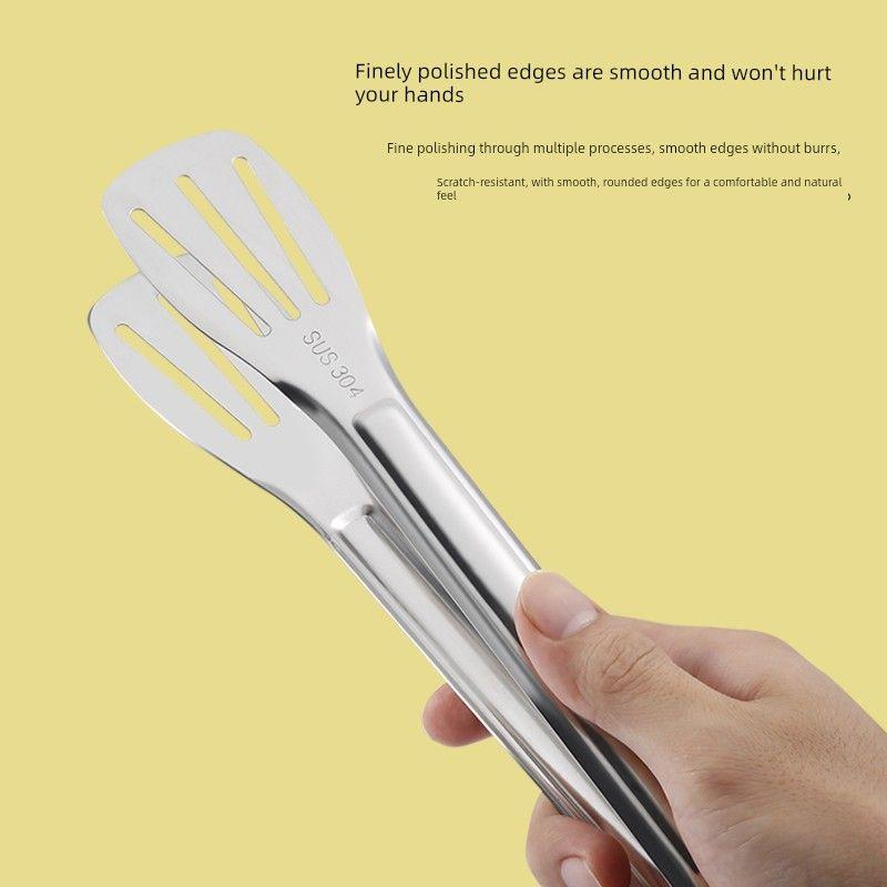 304 Stainless Steel Tongs Kitchen Food Tongs Steak Tongs Household Food Tongs Anti-Scald Barbecue Tongs Meat Tongs