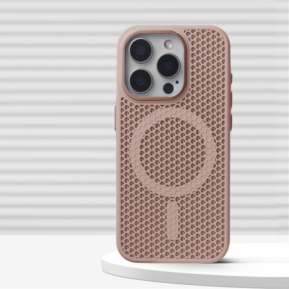 Legierungslinse Wabenmuster Kühlende Magnetische Hülle für iPhone 16 Pro Max 15 Plus 14 13 12 Für Magsafe Kabelloses Lade Cover