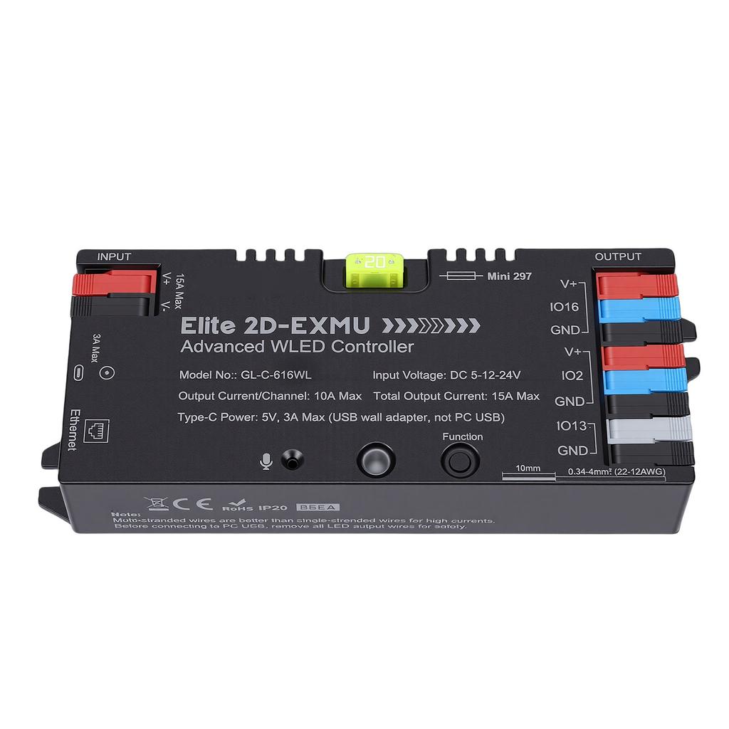 WLED-Controller für digitale adressierbare RGB-IC-LED-Streifenleuchte mit Ethernet, Musik, Sound-reaktiv, UART, Energieeinsparung