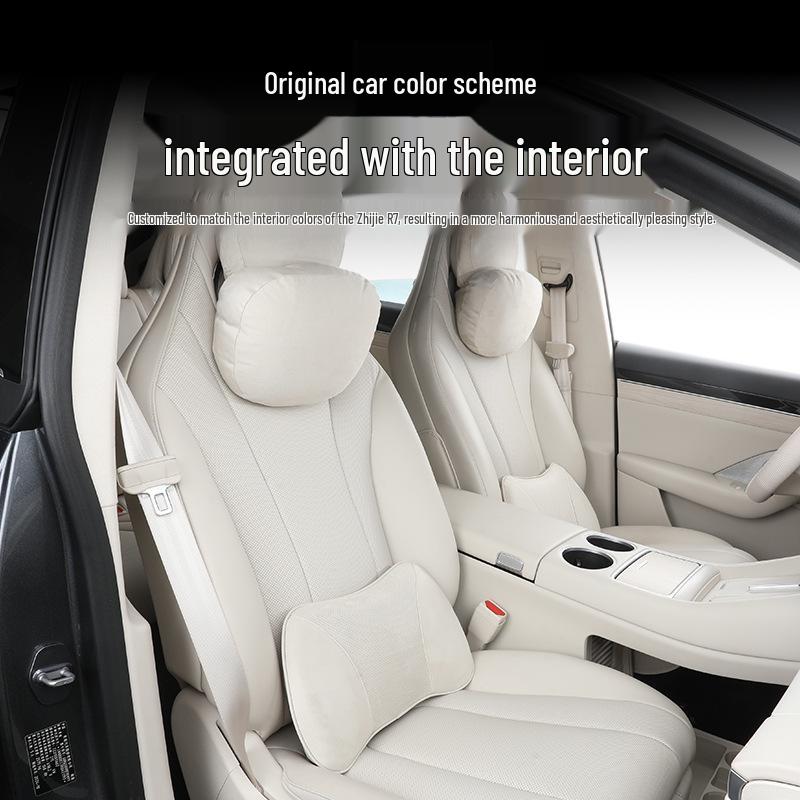 Zhijie R7/S7 Universal Aviation Headrest Neck Pillow with Lumbar Support and Fan.