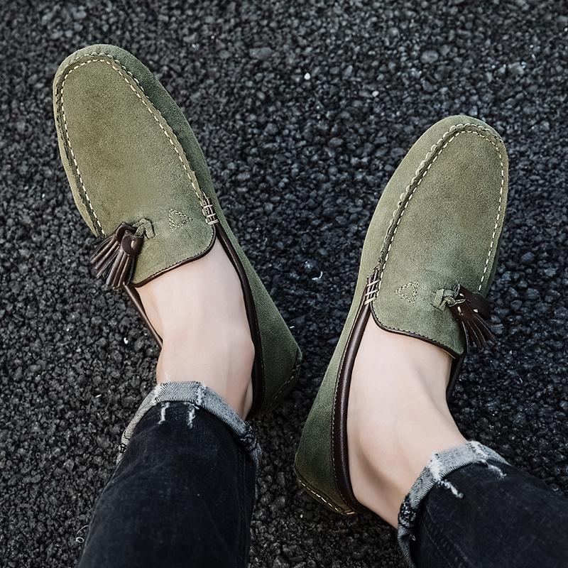Tassel Loafers Men Casual Shoes Walking Lightweight Large Size 47 Mens Moccasins Driving Shoes Suede Leather Slip On Flats 2025