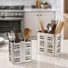 2 Divided Compartments Stainless Steel Chopsticks Rack Wall Mounted Space Saving Chopsticks Storage Basket with Hook Rust-proof