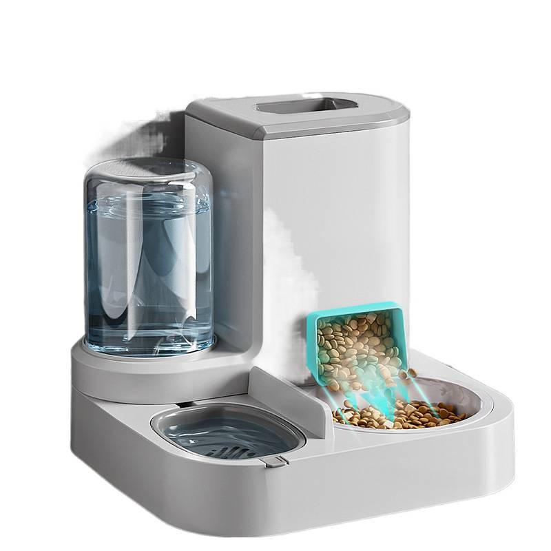 Automatic Pet Feeder & Water Dispenser: Dual Cat/Dog Bowls, Cervical Spine Protect, All-in-One Pet Supplies.