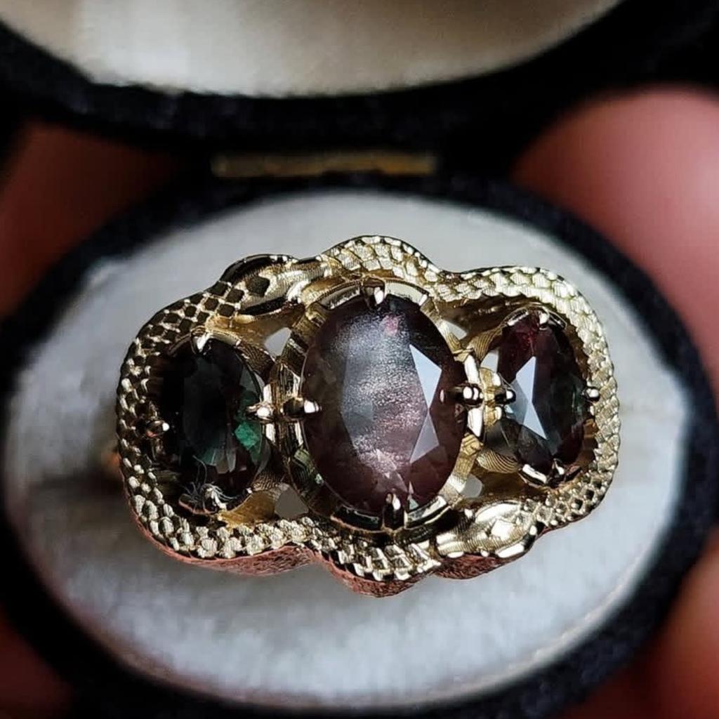 Luxury New European and American Jewelry Rings, Foreign Hot-selling Retro Light Luxury Women's KC Gold Medieval Diamond Rings