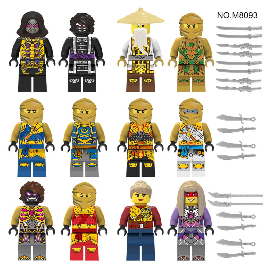 M8091 M8093 M8121 Mirage Assembled Building Block Figurine Toy Ninja With Weapon Bag