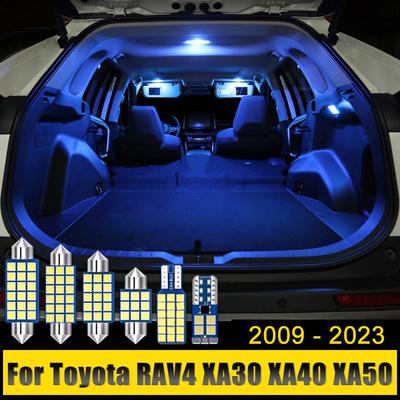 For Toyota RAV4 XA30 XA40 XA50 2009-2019 2020 2021 2022 2023 RAV 4 Hybrid 6PCS Car Dome Reading Lights Vanity Mirror Trunk Lamps