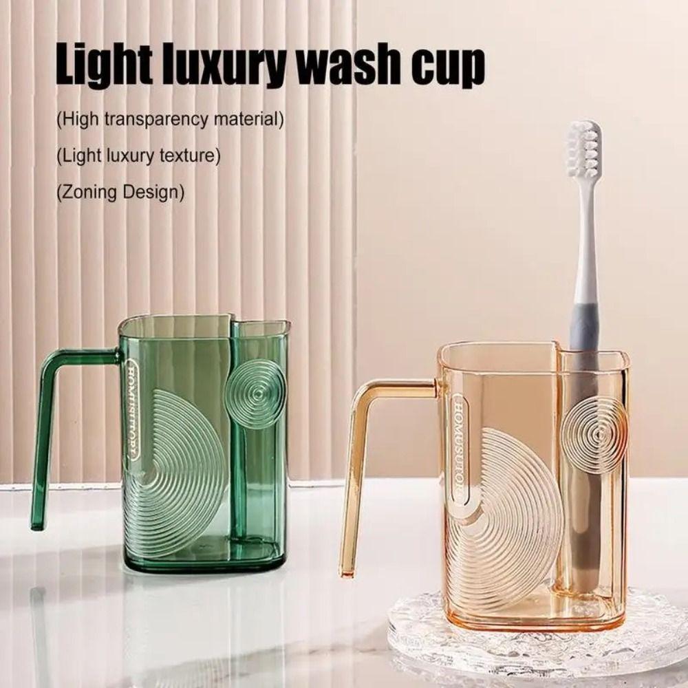 Transparent Toothbrush Cup Draining Hole Drink Tumbler Bathroom Washing Cups Mouthwash Cup  Travel