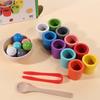 Cognition Games Balls In Cups Montessori Wooden Sorting Matching Toys  Preschool