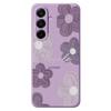 For Samsung Galaxy A17 5G Case Purple Flower Pattern Printing Straight Edge TPU Phone Back Cover