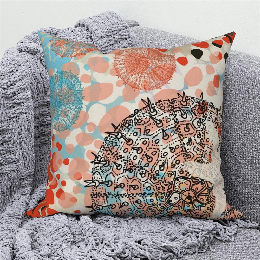 Juste de coussin de canapé bleu, taie d'oreiller, décoration de chambre à coucher, océan, mer, animal