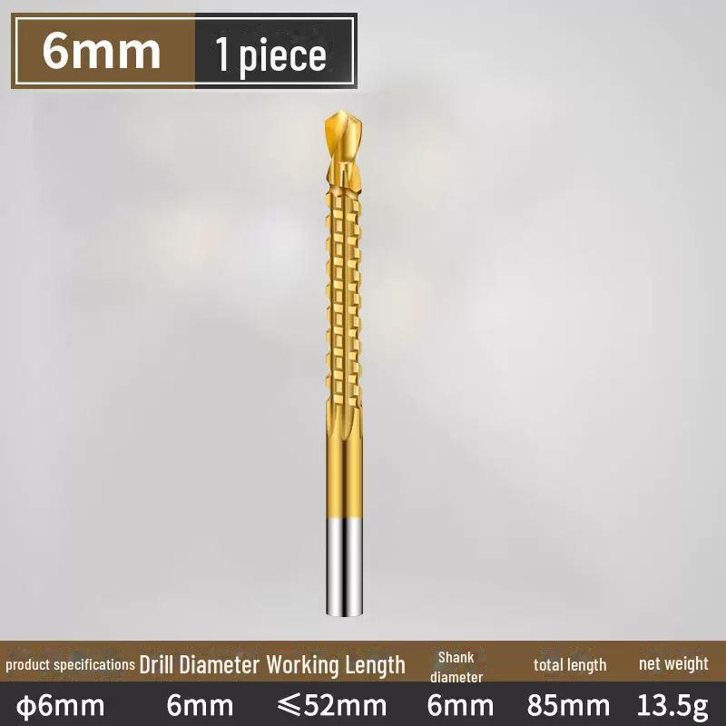 Titanium-Coated Serrated Twist Drill Bit for Woodworking and Grooving