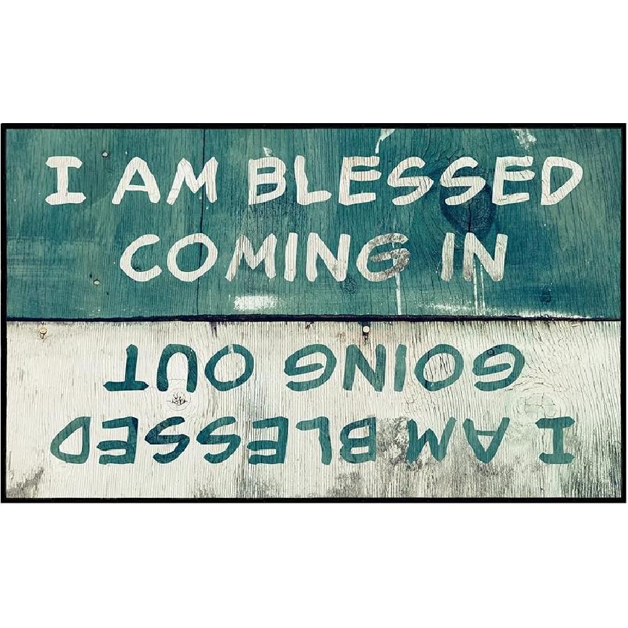 Deliveries were Ross & Rachel on a Break Custom Doormats Funny Front Door Mat Cute Welcome Mat Non Slip Indoor 18x30 Inch I Am Blessed Coming in an