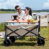 Outdoor Folding Camping Wagon with 10-inch Tank Wheels