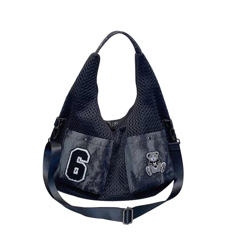 Chic Korean Style Women's Mesh Shoulder Bag - Large Capacity, Lightweight, Casual Underarm Bag for Easy Commuting