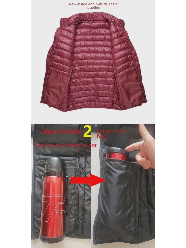 Men's Off-Season Cotton-Padded Jacket: Lightweight Down, Large Sizes for Middle-Aged and Young Men, Thick Winter Jacket