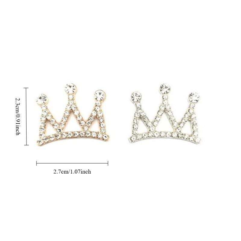 10 Pcs/Lot Alloy Rhinestone C Buckle Crown Water Drill Accessories Jewelry DIY Children's Crown Hair Headdress Decoration