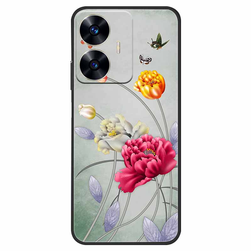 Phone Cover For Realme C55 Case Black Silicone Fundas For Realme C55 RMX3710 TPU Soft Back Coque Star Painted on RealmeC55 C 55