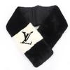 Louis Vuitton Shawl Echarpe Goglam LV Logo Black White Mink Women M77866 Used