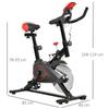 HOMCOM Exercise Bike, Fitness Bike with LCD Display, Heart Rate Sensor