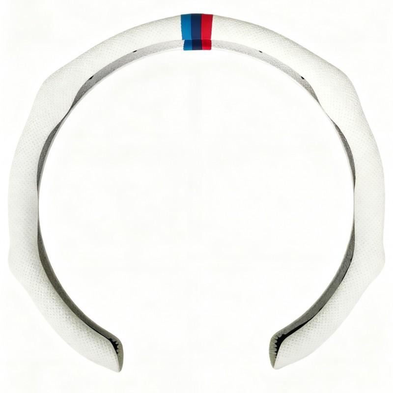Universal 38cm Steering Wheel Cover BMW Sport Style Nappa Leather Anti-Slip Sweat Absorbent All Season