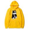 Cool and Cute Big Boss Cat Fun Print Autumn/Winter Women's Fashion Instagram Heavyweight Sweater Hooded Loose Long sleeved Coat