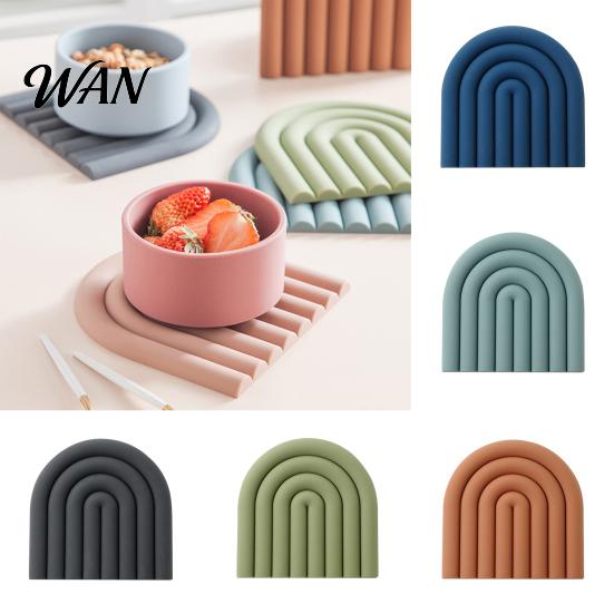 Durable Potholder for Daily Use Rainbow Silicone Pot Mat Heat Resistant Trivet Hot Dishes High Temperature Non-Slip Table Placemat Kitchen Home